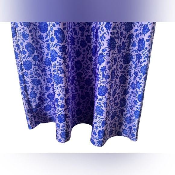 J. Crew Pull-on Slip Skirt in Blue Rose Vines Size S - Picture 8 of 14